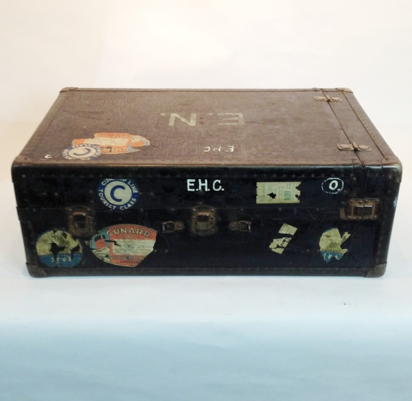 1: Large Navy Blue Vintage Luggage Case