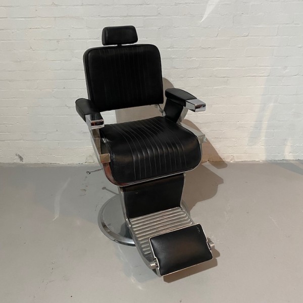 9: Reclining Black & Chrome Barber's Chair (Quantity 3 available)