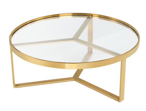 5: Glass Coffee Table With Brass Frame