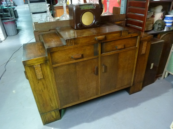 2: Art Deco Oak Sideboard / Bar