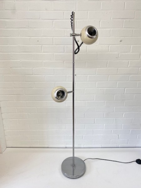 Retro Chrome 60 s 70 s Floor Lamp Working 20th Century Props