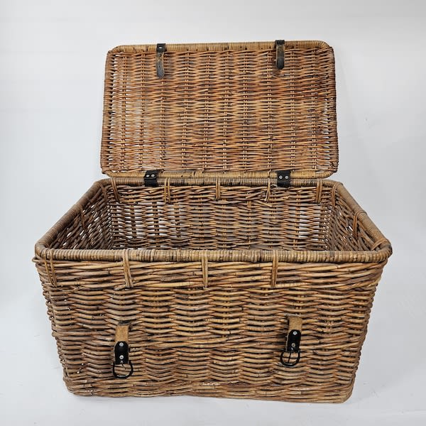 7: Large Wicker Trunk With Side Handles