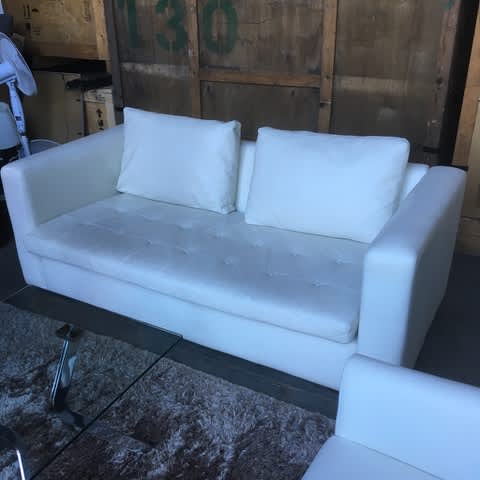 7: White Leather Sofa