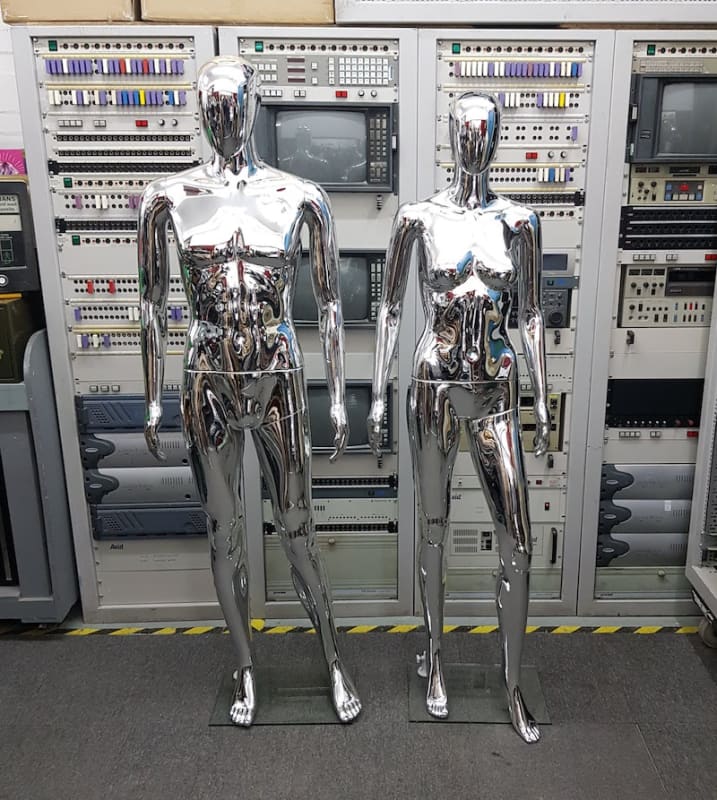 12: Silver Metallic Male Mannequin