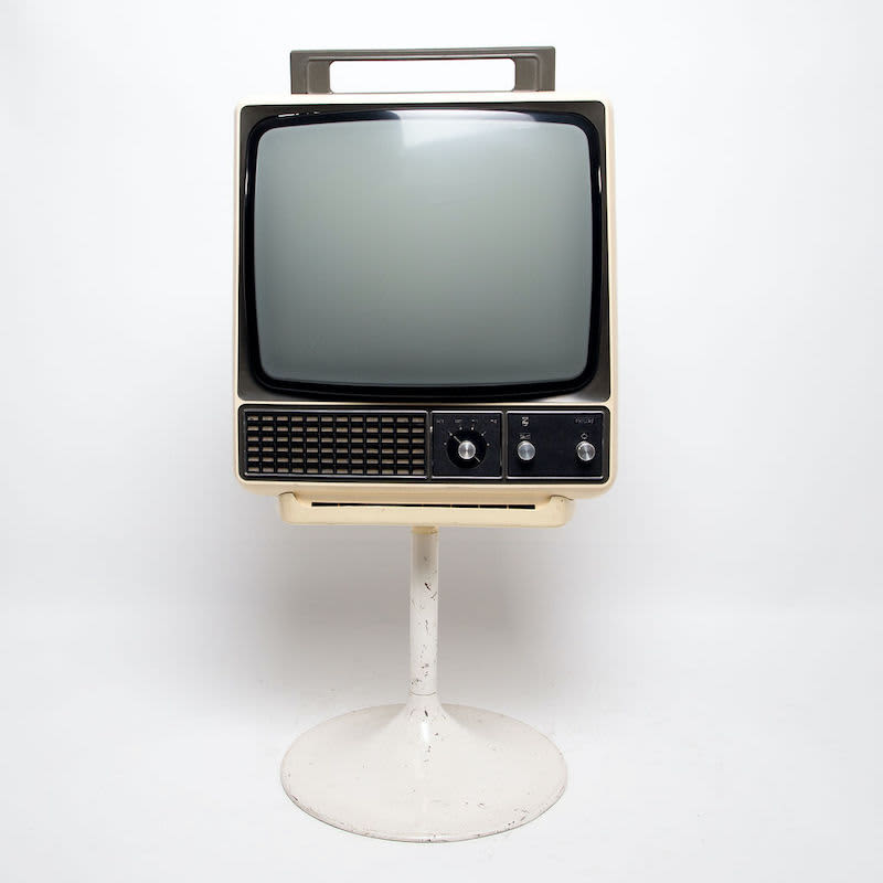 6: Non Practical Philips Cream Retro 1960's TV On Separate Stand