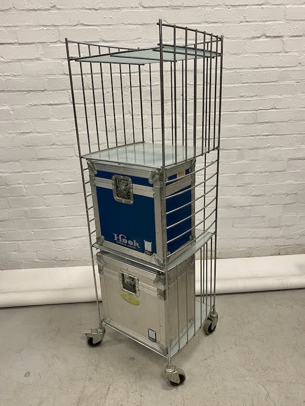 6: Metal Vinyl Racking With Glass Shelves