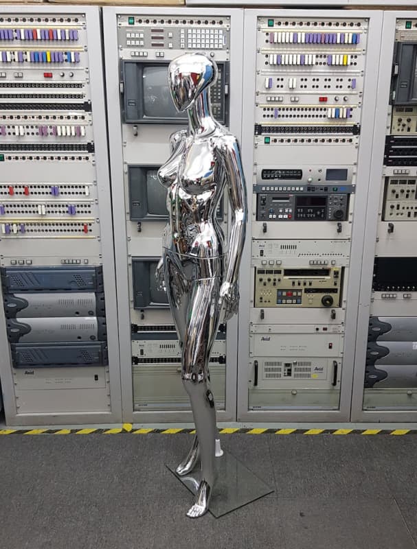 12: Silver Metallic Female Mannequin