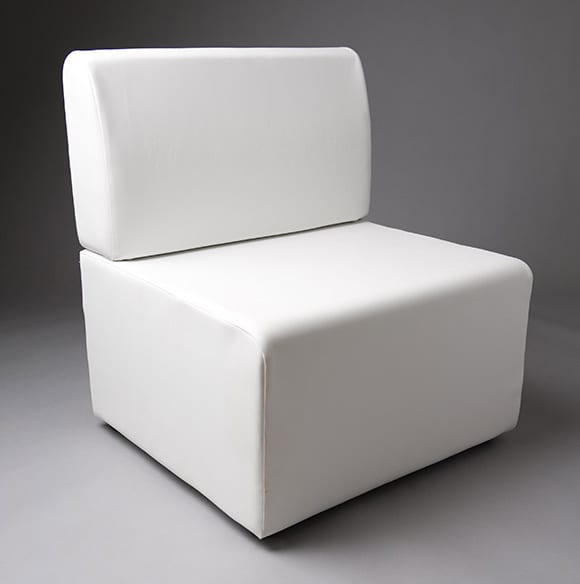 3: White Straight Back 70cm Length Modular Seat