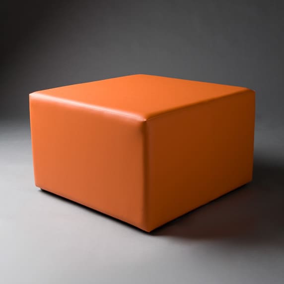 2: Large Orange Square Pouf
