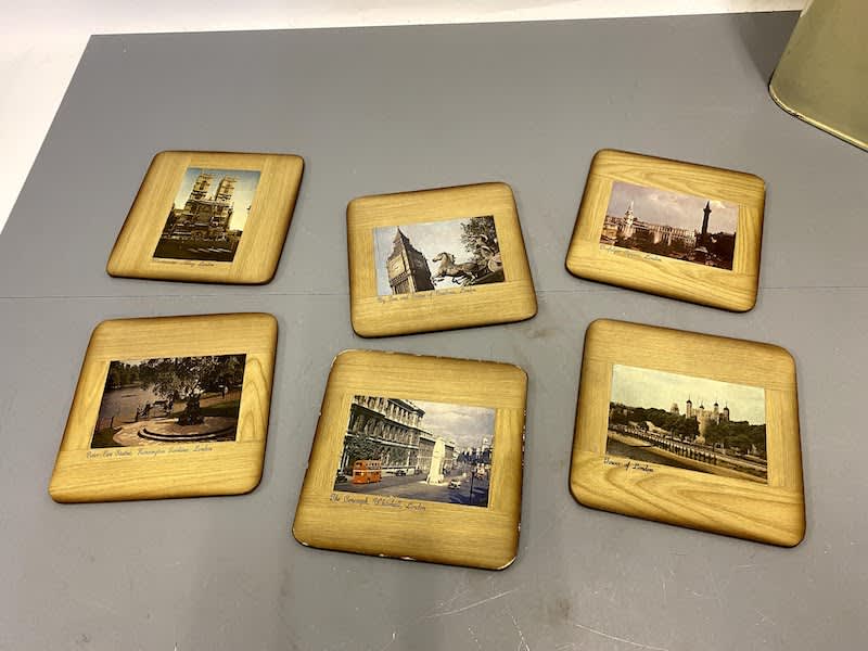 2: Vintage Coaster With Images Of London