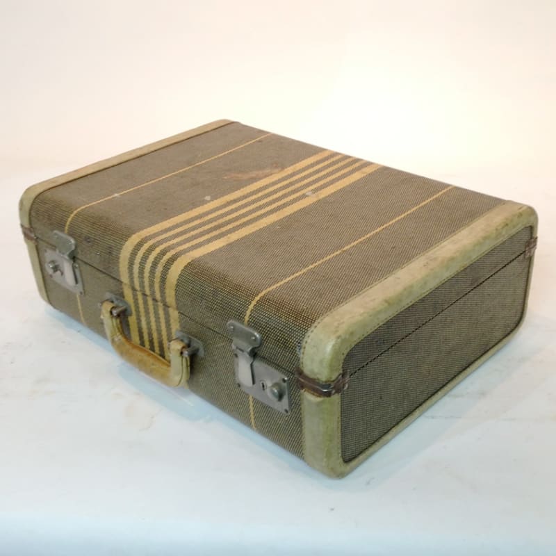 5: Green With Yellow Stripes Suitcase