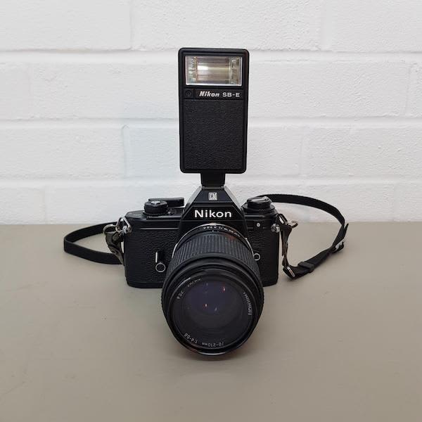 Nikon EM Long Lens Paparazzi Camera With Working Flash Unit