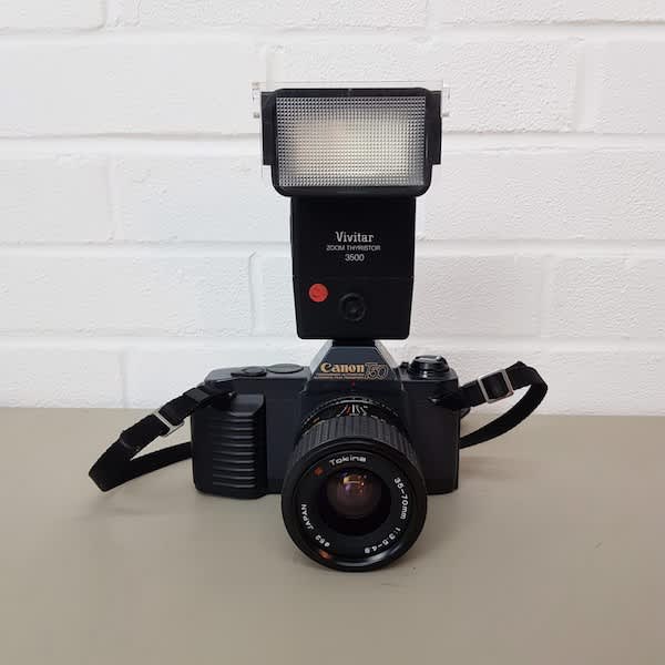 5: Canon T50 Paparazzi Camera With Working Flash Unit