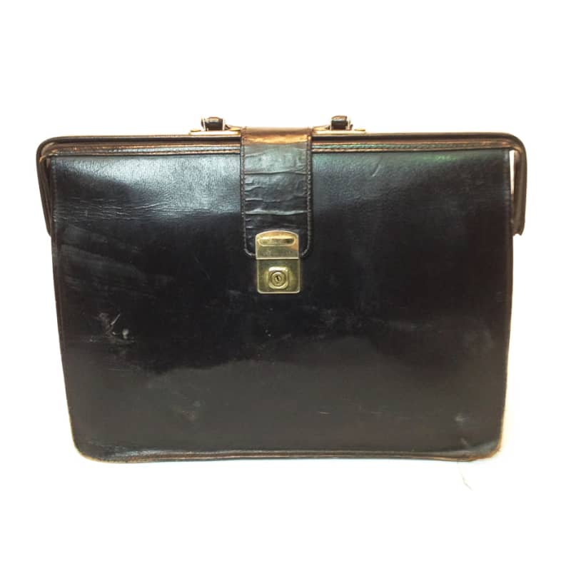 4: Black Leather Top Opening Briefcase