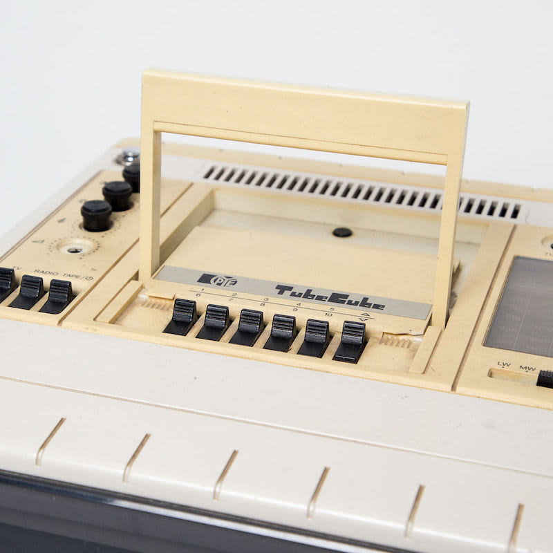 5: Fully Working Black & White Mini Portable Pye TubeCube TV With Radio/Tape Deck (9