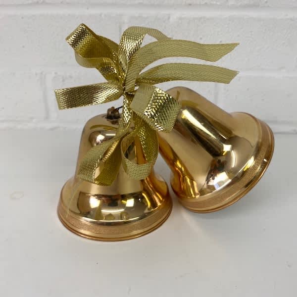 2: Gold Christmas Bells Decor