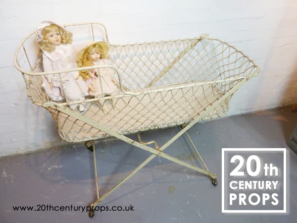 2: 1940's Folding Metal Child's Cot