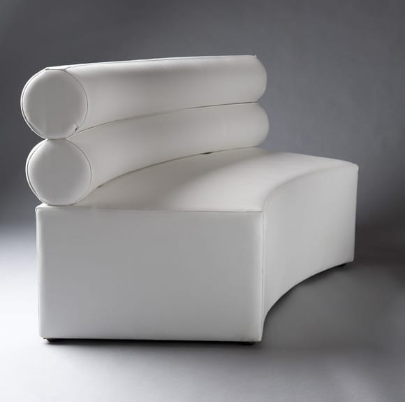 White Double Bolster Curverd Modular Sofa