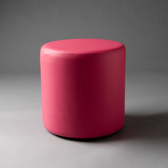 2: Small Pink Round Pouf