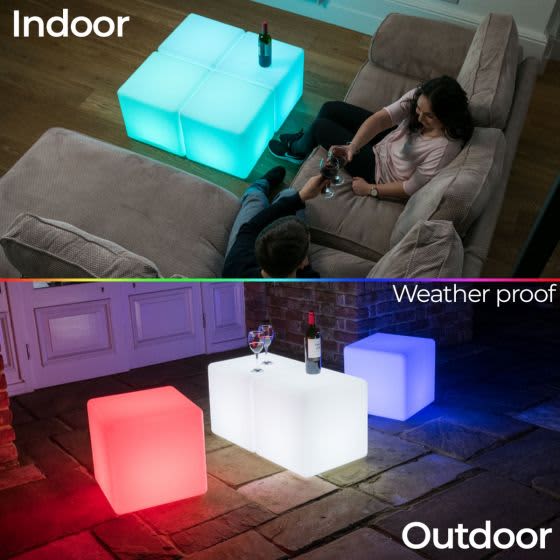 9: Illuminated Wireless Pouf Cube / Display Plinth (Working)