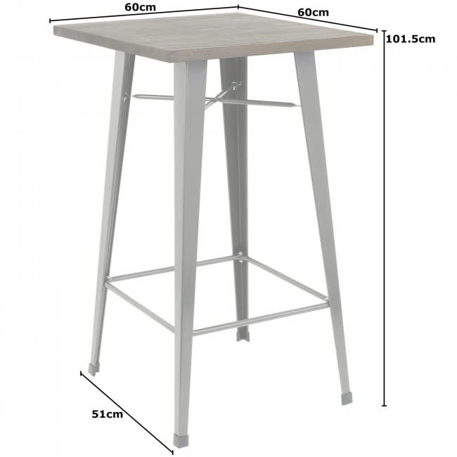 5: Tall Poseur Table with Wooden Top