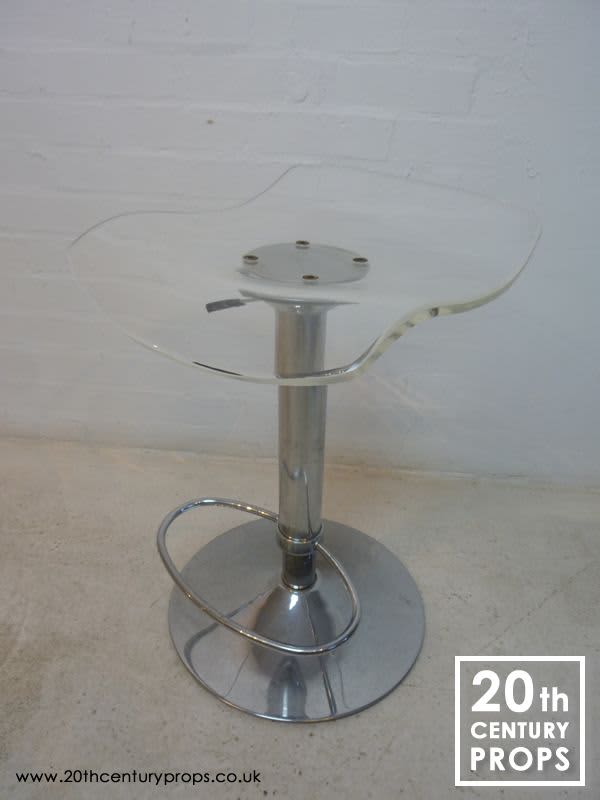 2: Retro chrome and acrylic pump action  stool