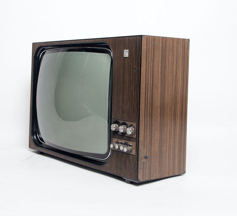 4: Non Practical 1970's HMV Vintage TV In Wooden Casing (19