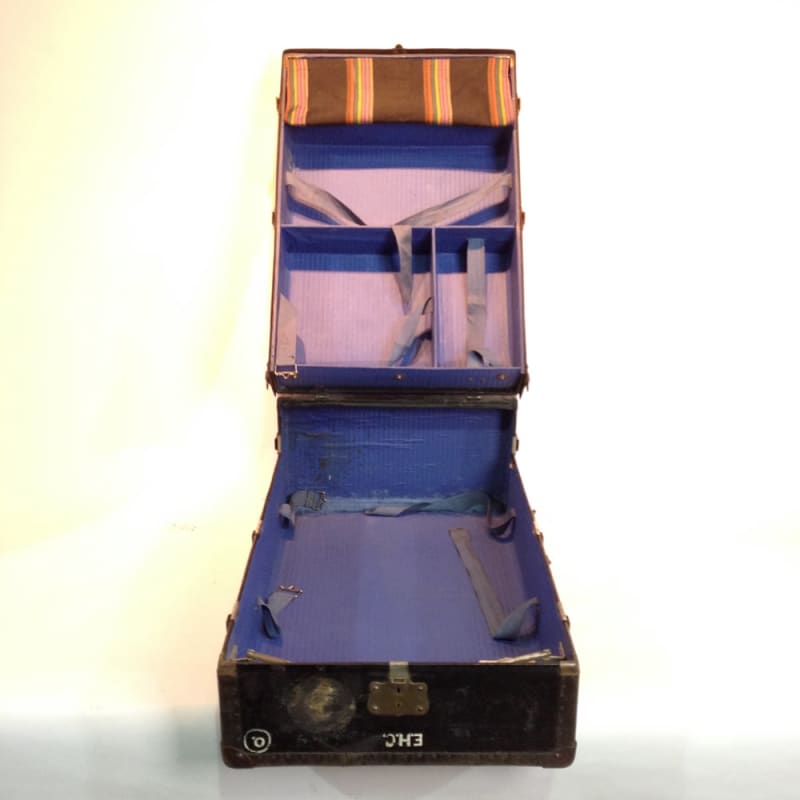 4: Large Navy Blue Vintage Luggage Case