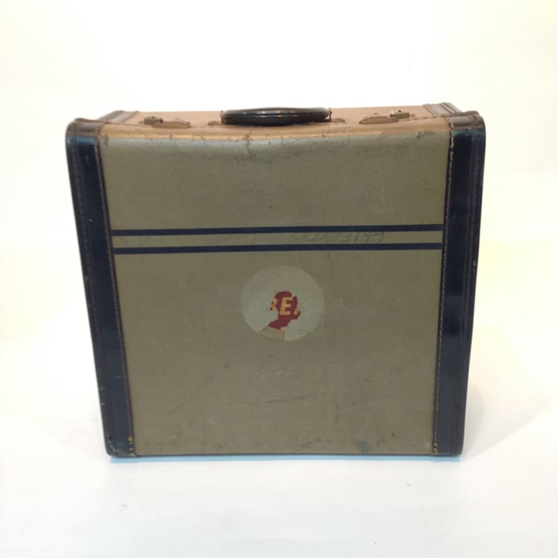 5: Small Patterned With Blue Trim Travel Case