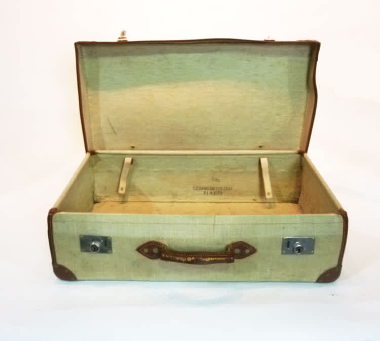 4: Cream Canvas Suitcase
