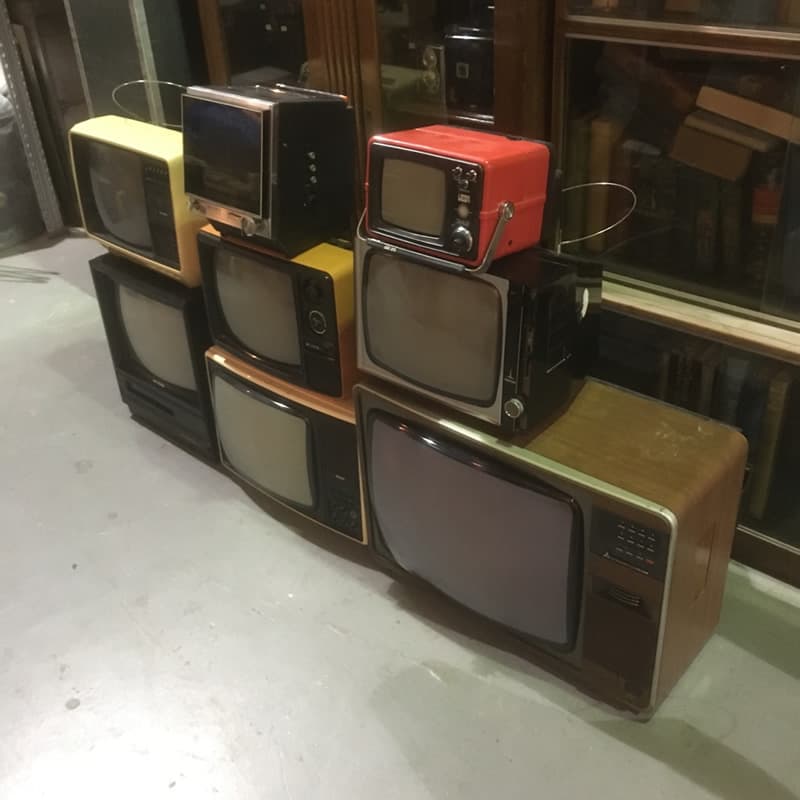 5: Stack Of Vintage TV's (B&W & Colour)
