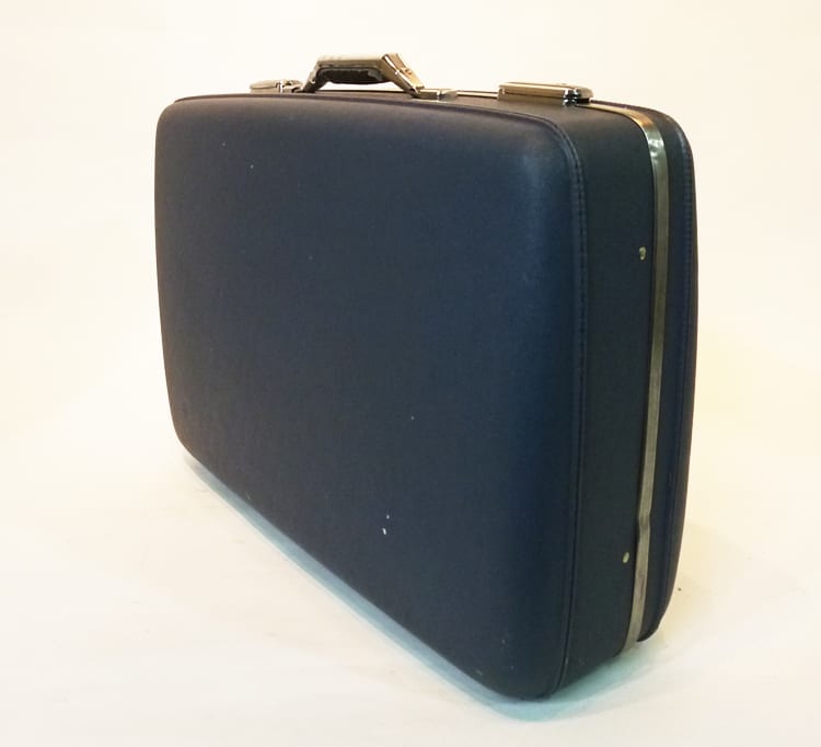 5: Dark Blue Hard Shell Retro Suitcase