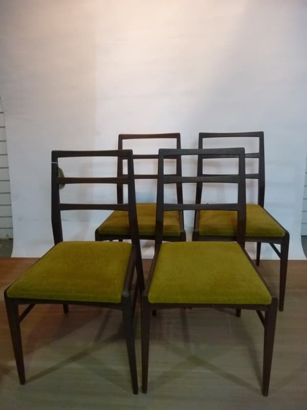 Wooden and Mustard Fabric Vintage Chair