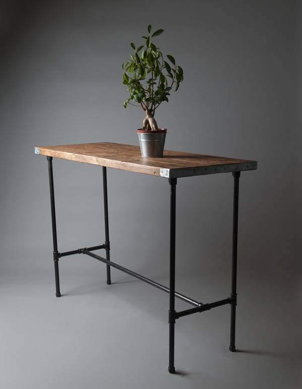 4: Rustic Industrial Style Rectangular High Poseur Tables