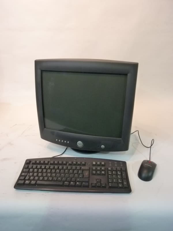 3: Fully Working Black 1990's Desktop Dell Computer With Keyboard & Mouse