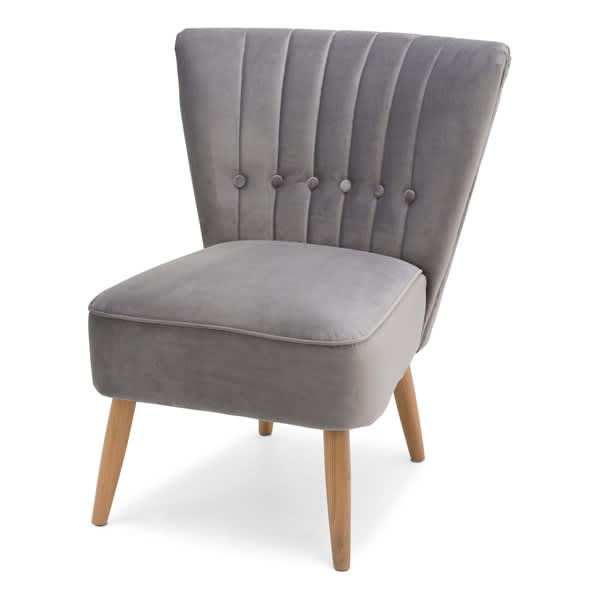 8: Velvet Cocktail Chair - Grey