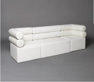 2: White Double Bolster Modular Seat Sofa