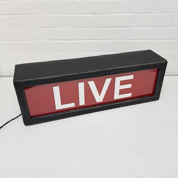 'Live' Lightbox LONDON PROP HIRE