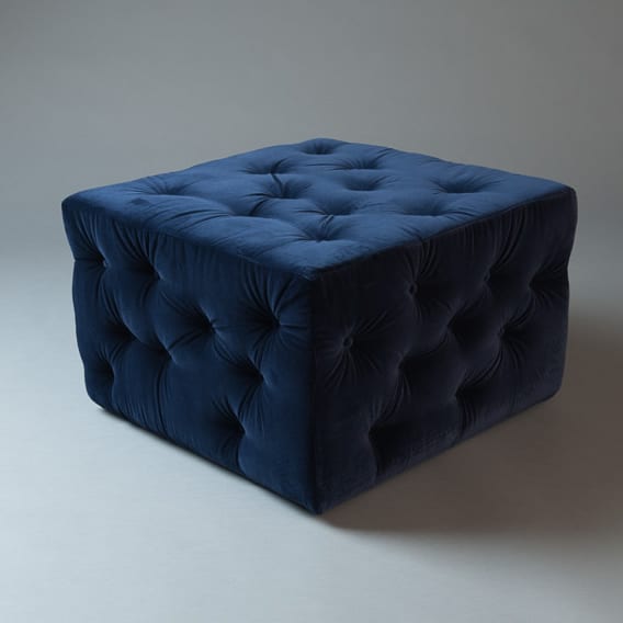 2: Large Blue Square Pouf