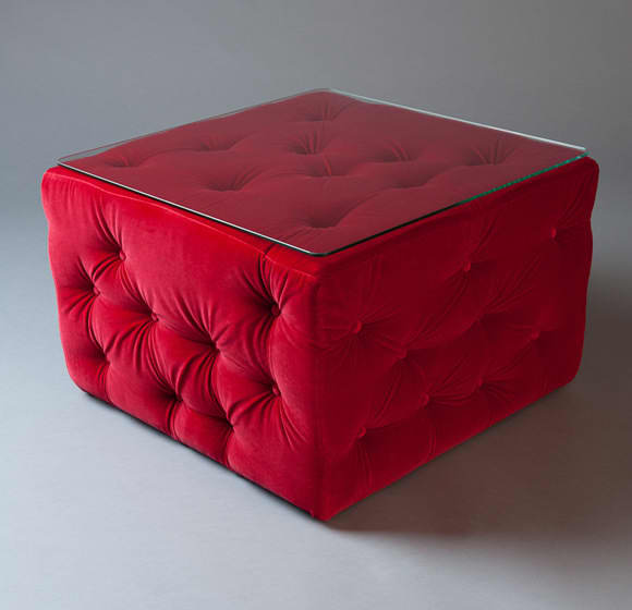 2: Red Amura Pouf Table