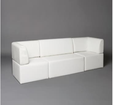 2: White Straight Back Modular Seat Sofa