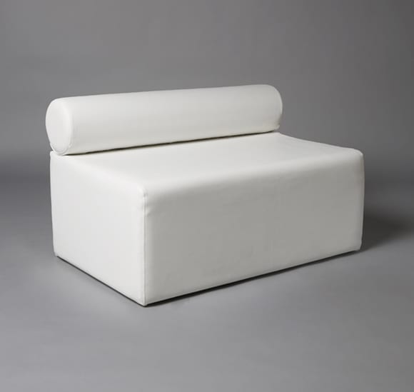 3: White Single Bolster 1 Meter Length Modular Sofa