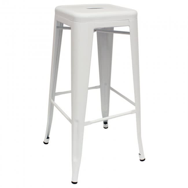 3: White Tall Tolix Stool