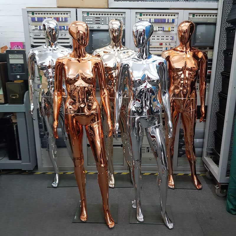 12: Silver Metallic Female Mannequin