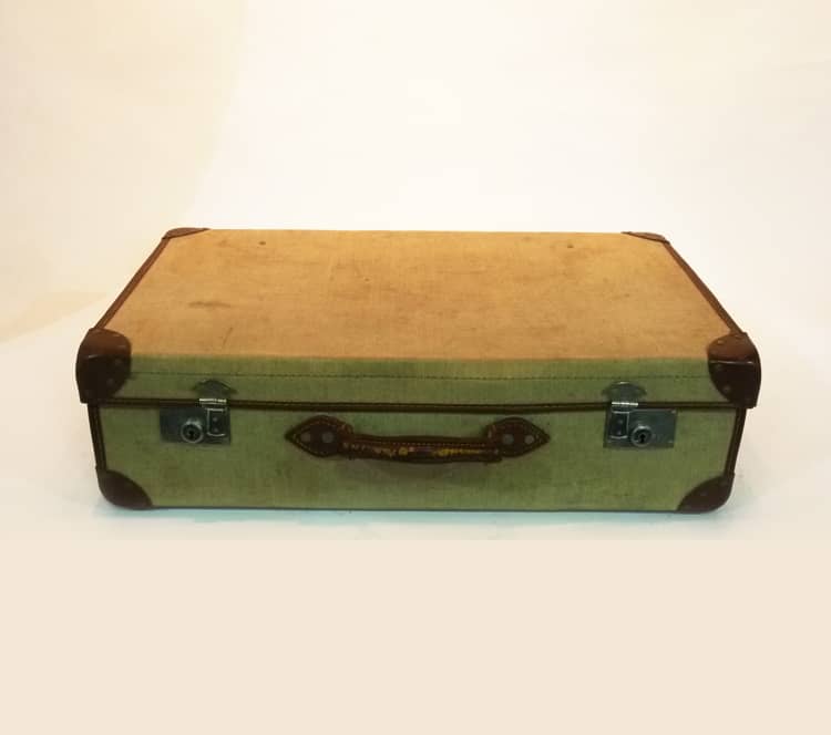 4: Cream Canvas Suitcase