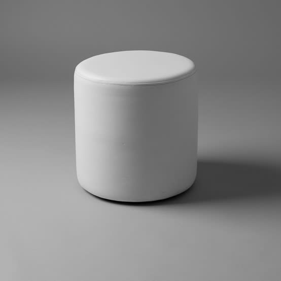 3: Small White Round Pouf