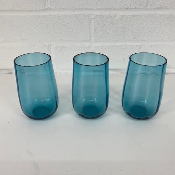 3: Whitefriar's Blue Water Glass