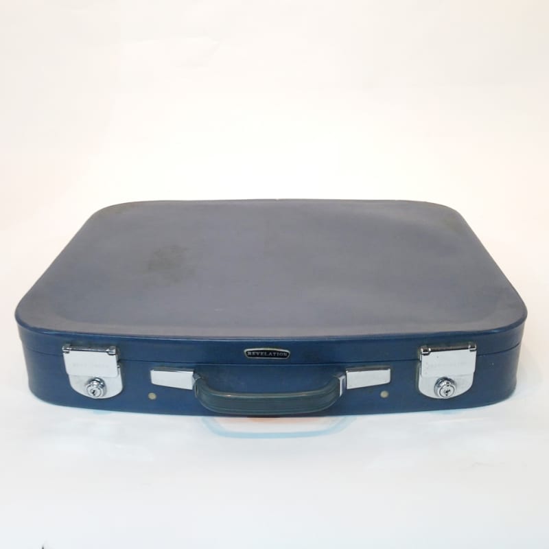 5: Thin Blue Soft Leather Suitcase