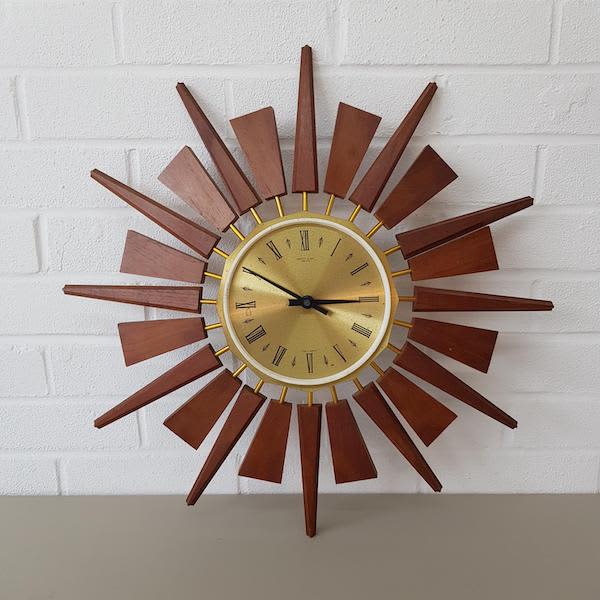 2: 1970's Gold Wooden Clock