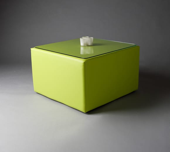 Green Pouf Square Table